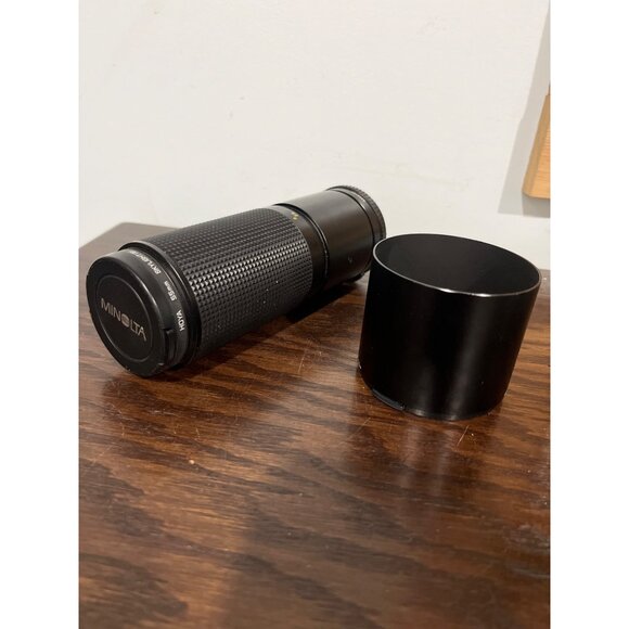 Minolta 100-200mm F5.6 Manual Focus Zoom Lens w/ 55mm Hood & Caps - Vintage - Picture 4 of 10